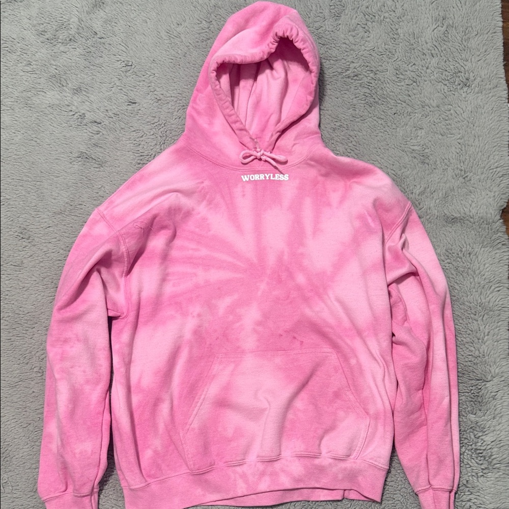 Women’s pink tie-dye cozy hoodie! In size large and fits oversized!